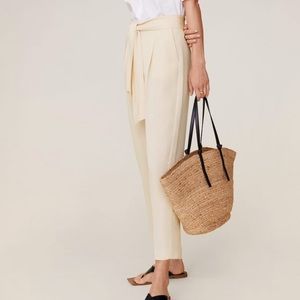 Mango bow belt pants